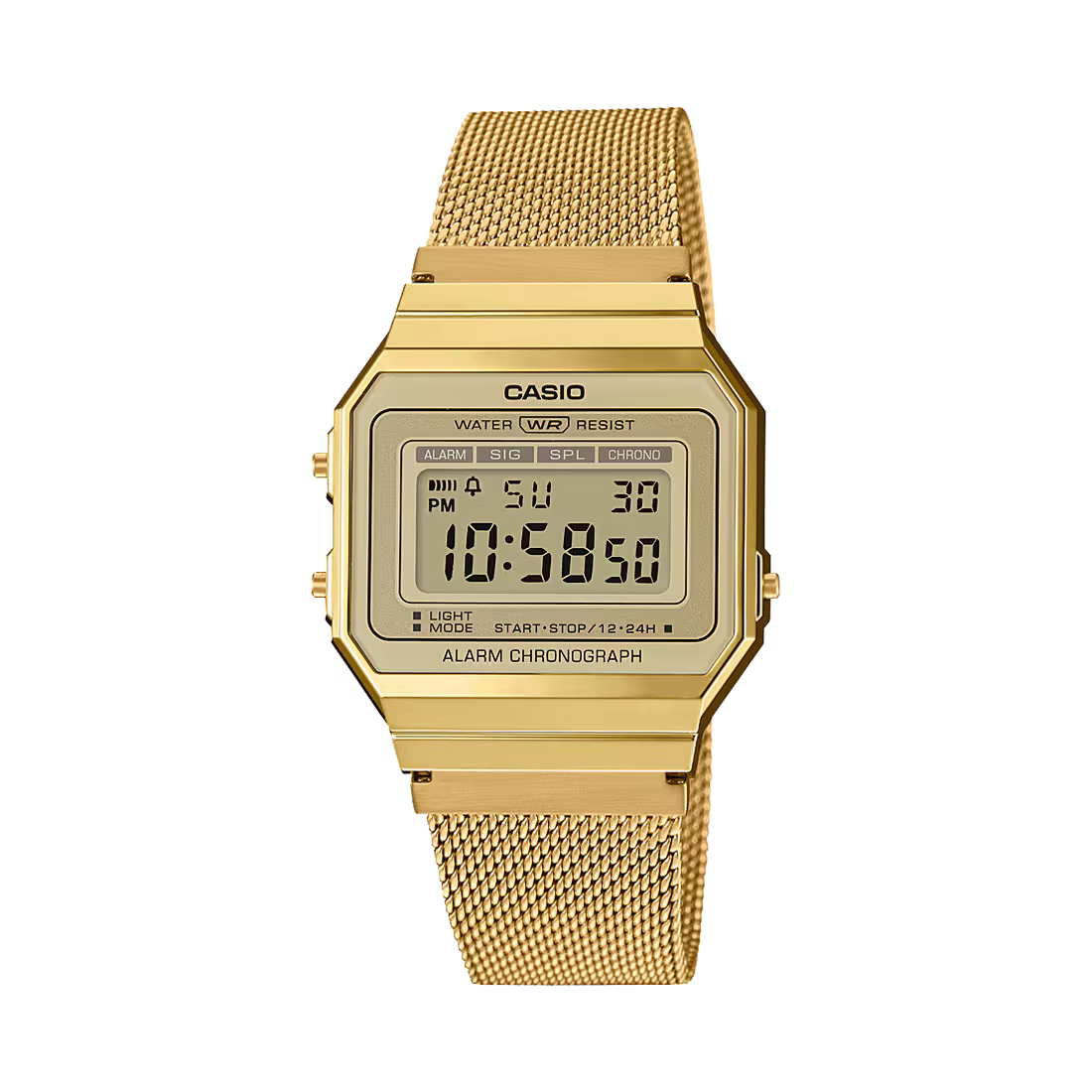 A-700 Reloj Casio para Hombre, Mujer Pulsera de Metal Digital Vintage Clásico Cronógrafo