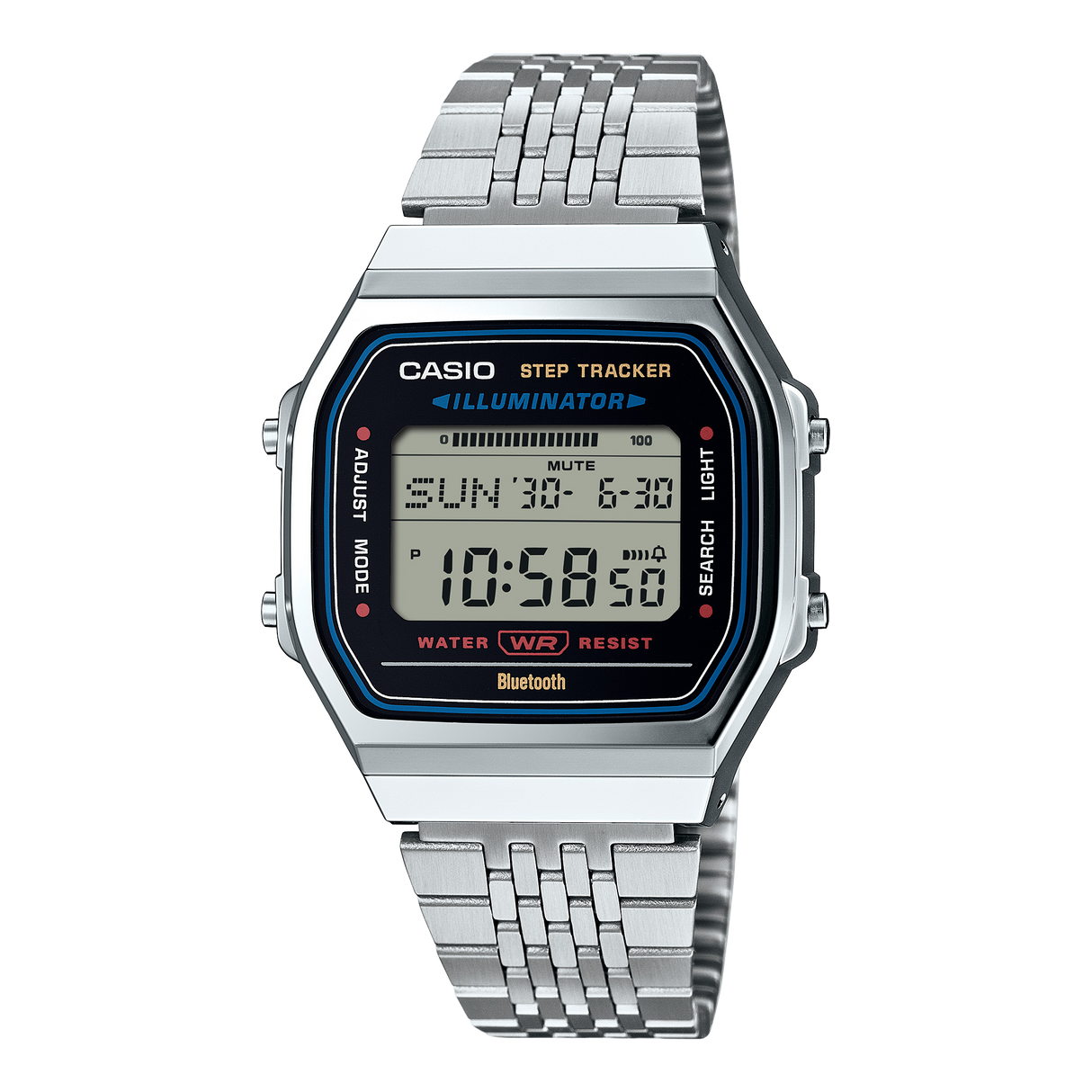 ABL-100 Reloj Casio Unisex pulsera de metal digital con Bluetooth vintage