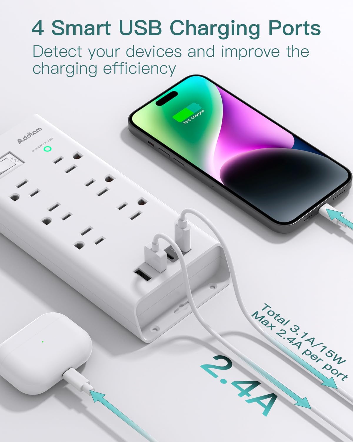 AD5006C2 Regleta Addtam 6 conectores