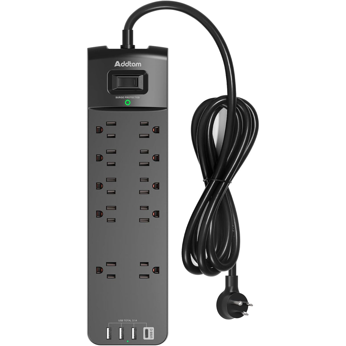 AD9008B Regleta Addtam 10 conexiones más usb a/c