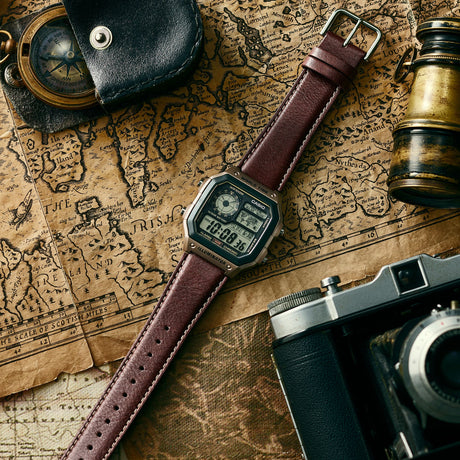 AE-1200 Casio Reloj para caballero pulsera de piel