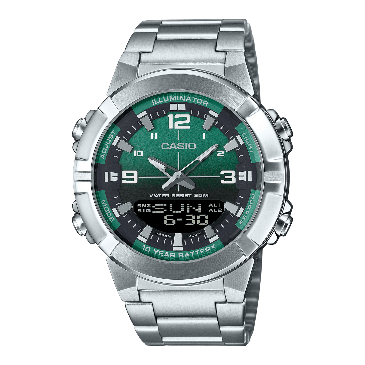 AMW-870D Reloj Casio pulsera de metal doble