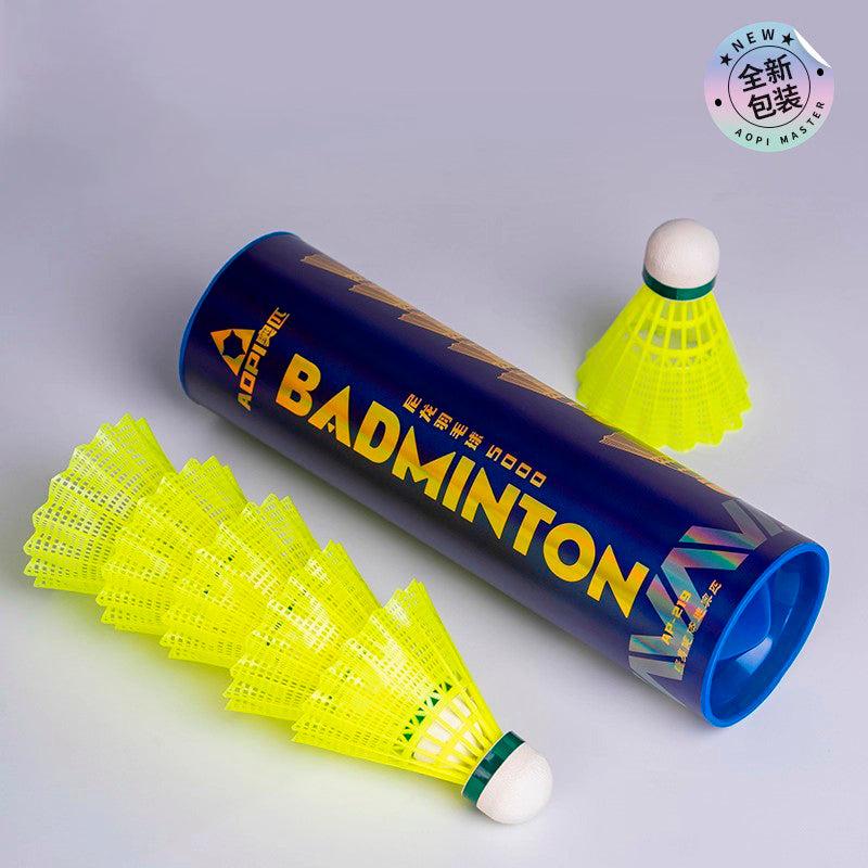 AP-219 Pelotas de Bádminton de Nylon – Color Amarillo (Tubo de 6)