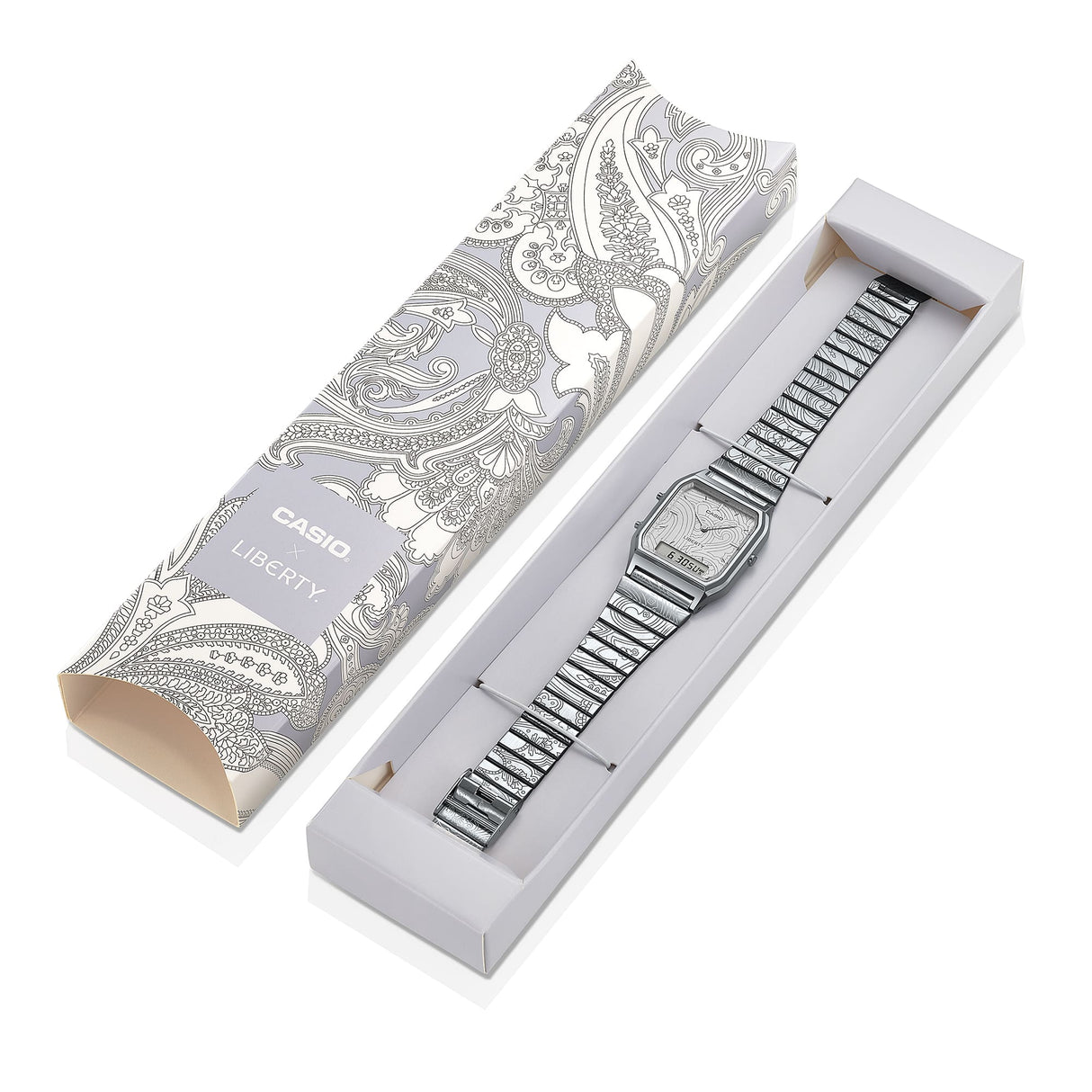 AQ-230 Reloj Casio x Liberty unisex correa de metal