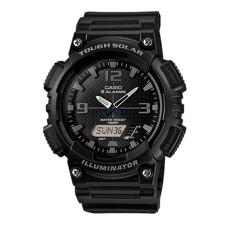 AQ-S810 Reloj Casio para Hombre Pulsera de Caucho Doble hora Tough Solar Illuminator