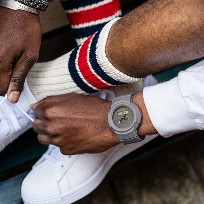 AW-500 Reloj G-Shock Doble Hora para Hombre pulsera de Caucho