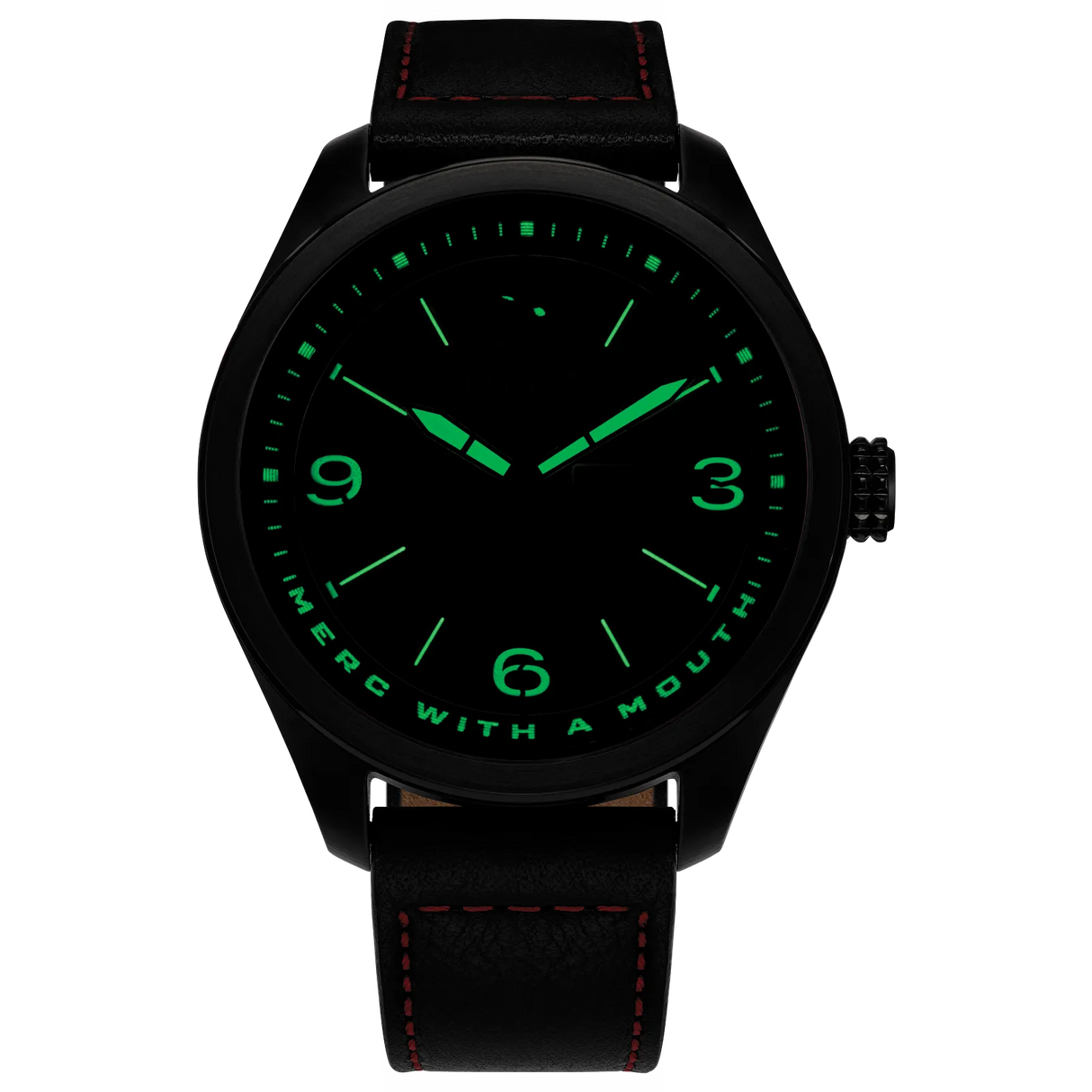 AW0145-02W Reloj Citizen Here comes Deadpool Marvel Edition de caballero cuero