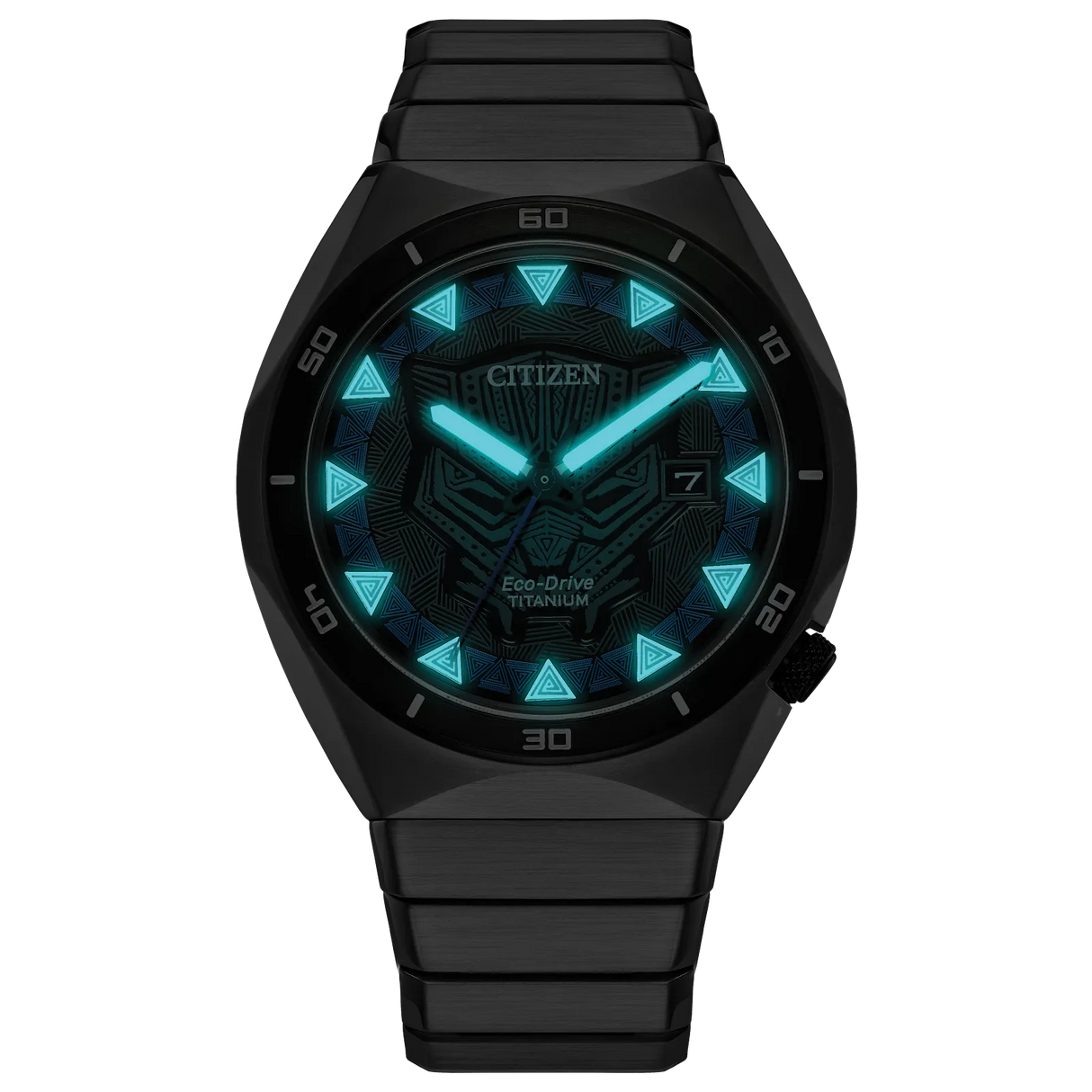 AW1668-50W Reloj Citizen Black Panter Marvel Edition de hombre pulsera de metal