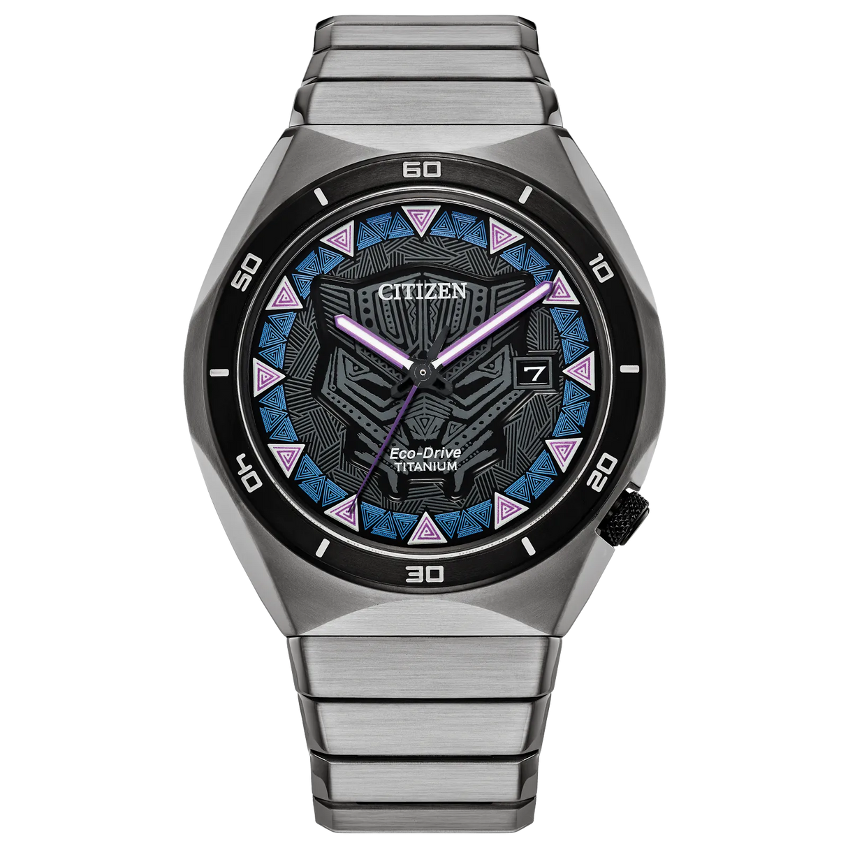 AW1668-50W Reloj Citizen Black Panter Marvel Edition de hombre pulsera de metal