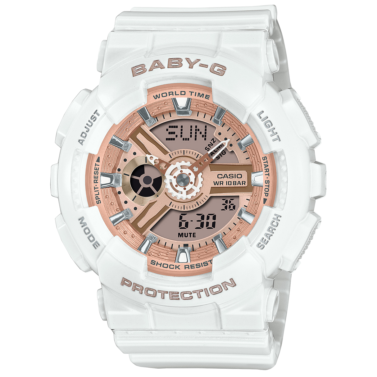 BA-110X Reloj Baby-G para Mujer Pulsera de Caucho Doble hora
