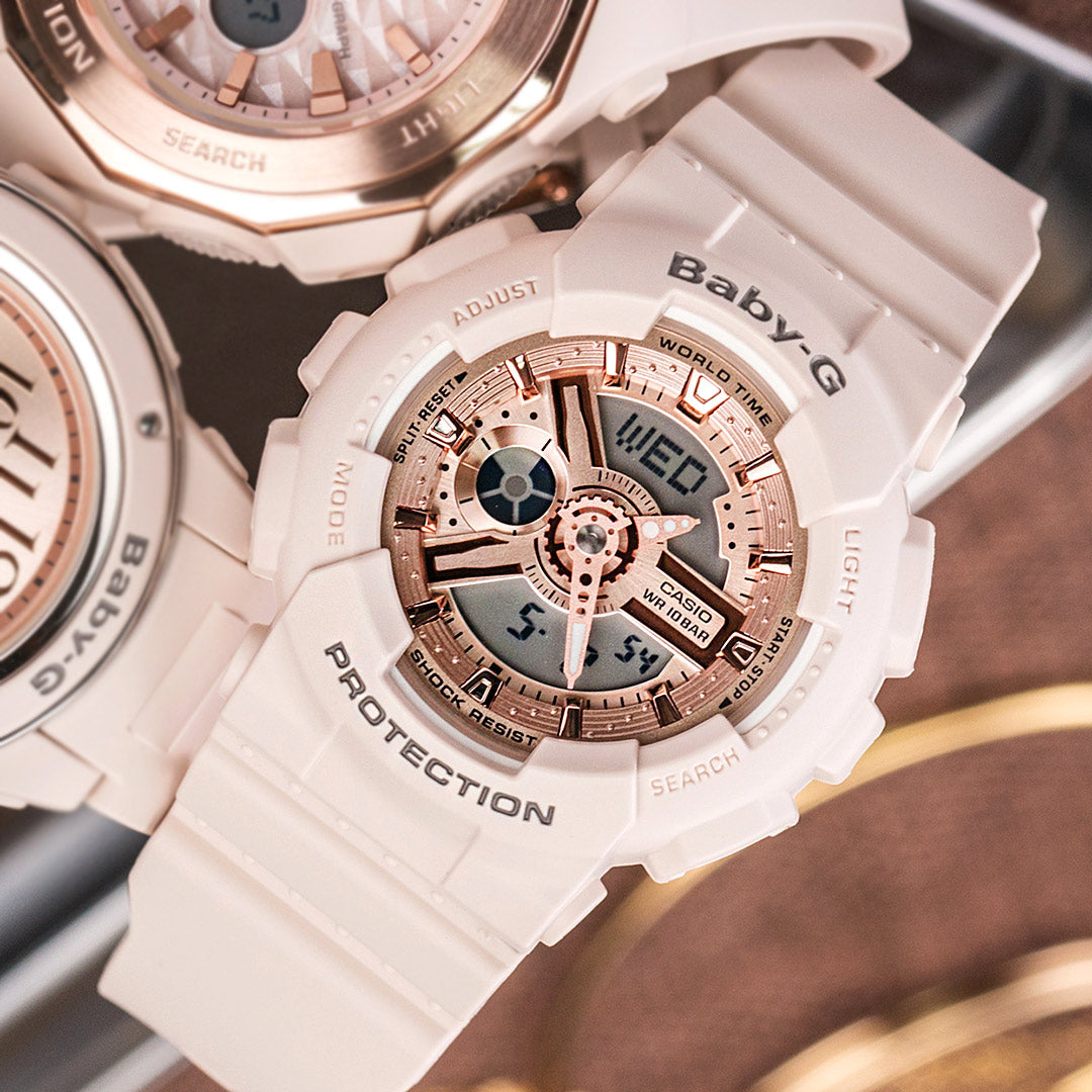 BA-110X Reloj Baby-G para Mujer Pulsera de Caucho Doble hora