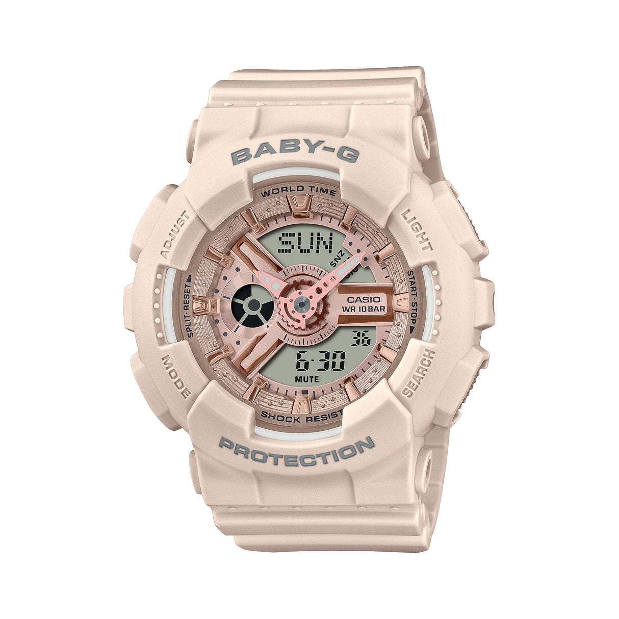 BA-110X Reloj Baby-G para Mujer Pulsera de Caucho Doble hora