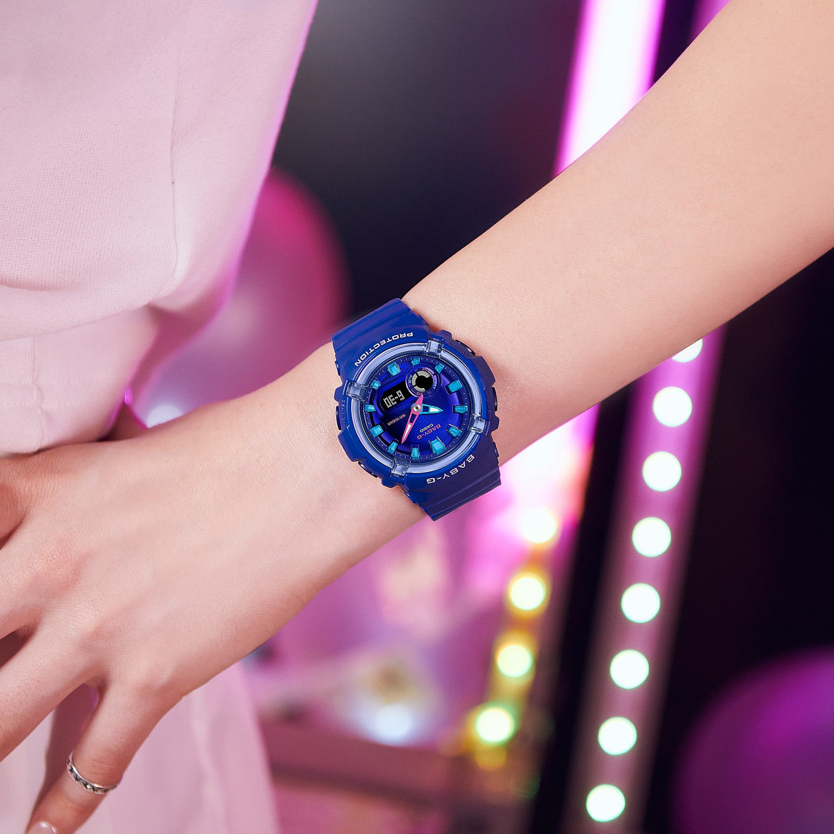 BGA-280 Baby-G Reloj para Mujer Pulsera de Caucho Doble hora