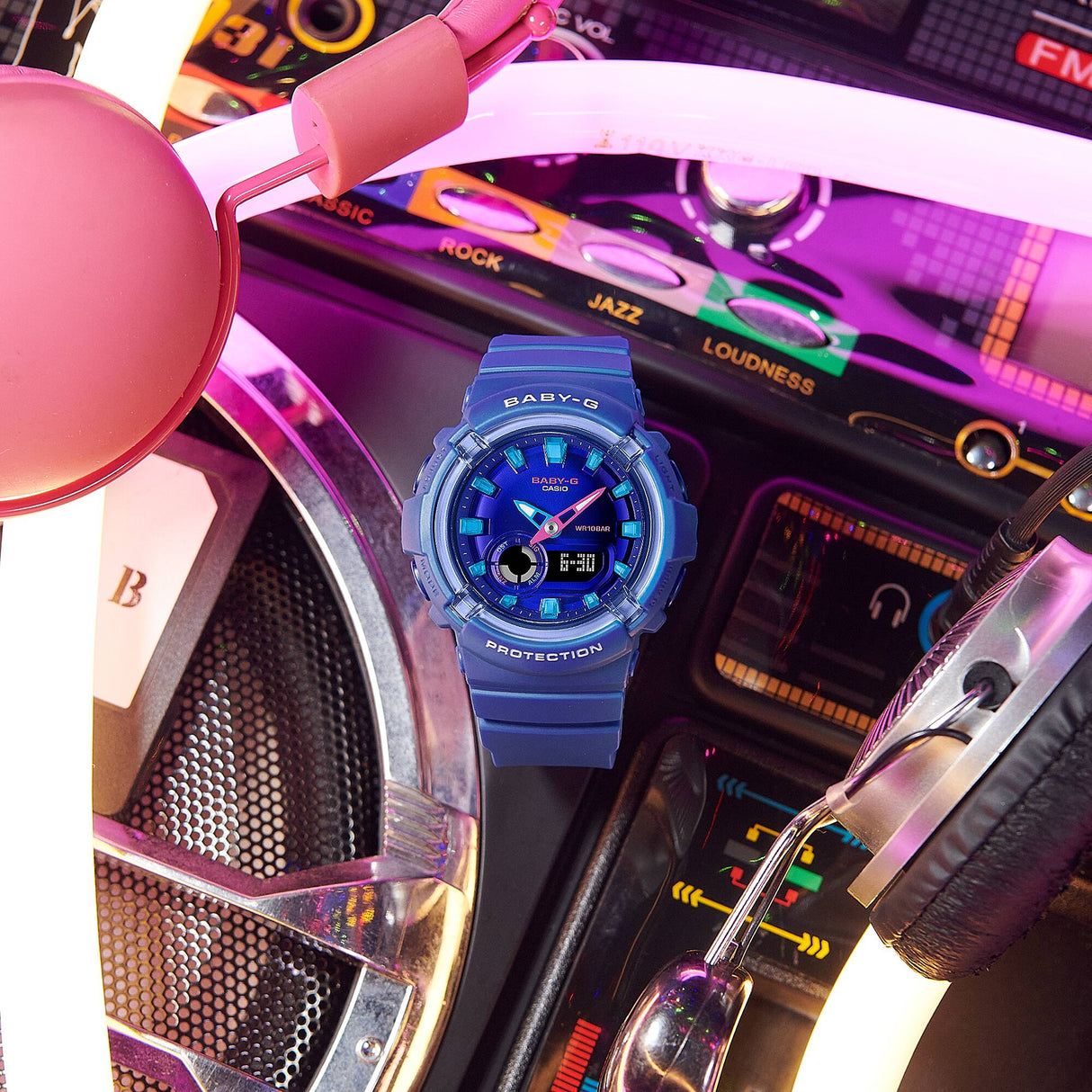 BGA-280 Baby-G Reloj para Mujer Pulsera de Caucho Doble hora