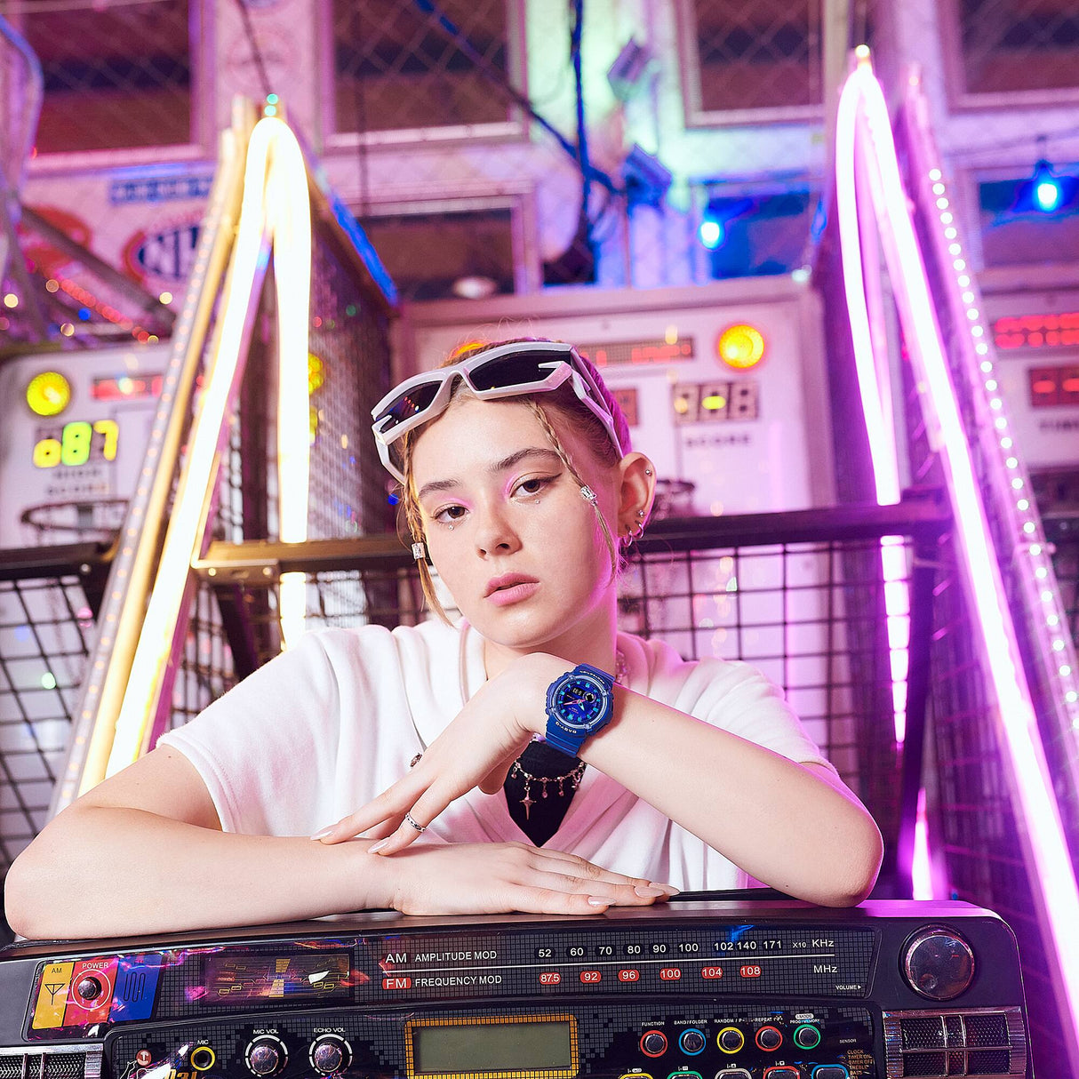 BGA-280 Baby-G Reloj para Mujer Pulsera de Caucho Doble hora