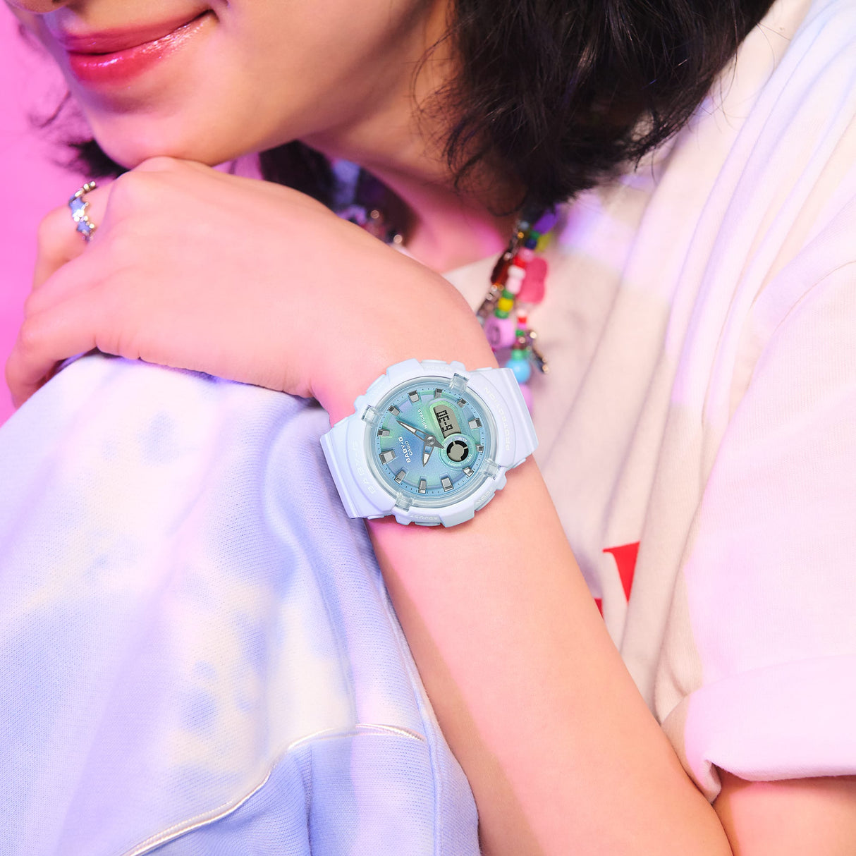 BGA-280 Baby-G Reloj para Mujer Pulsera de Caucho Doble hora