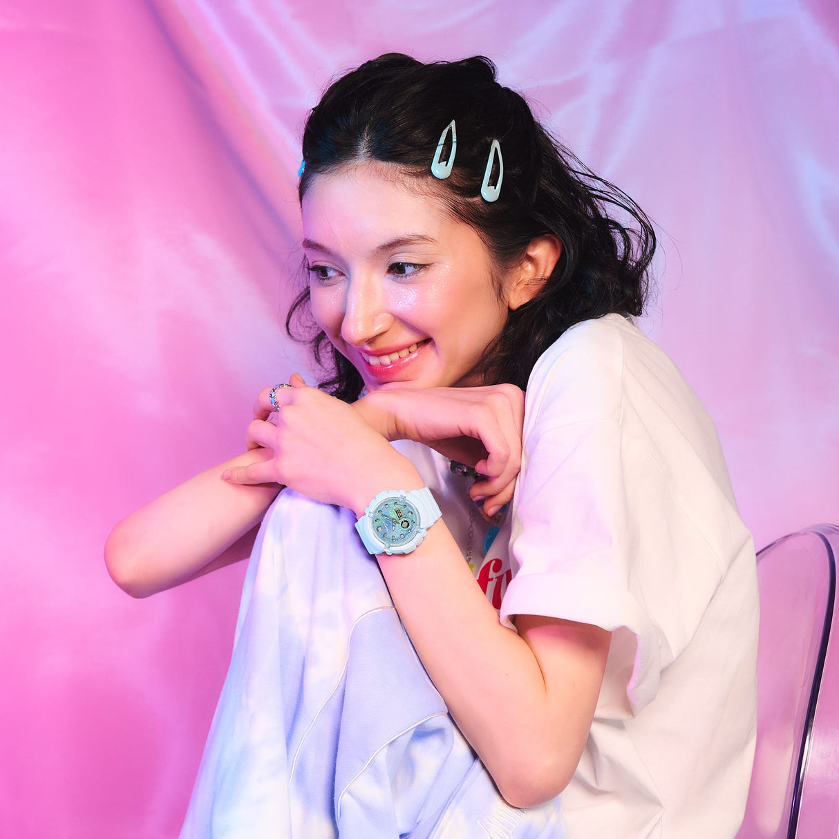 BGA-280 Baby-G Reloj para Mujer Pulsera de Caucho Doble hora