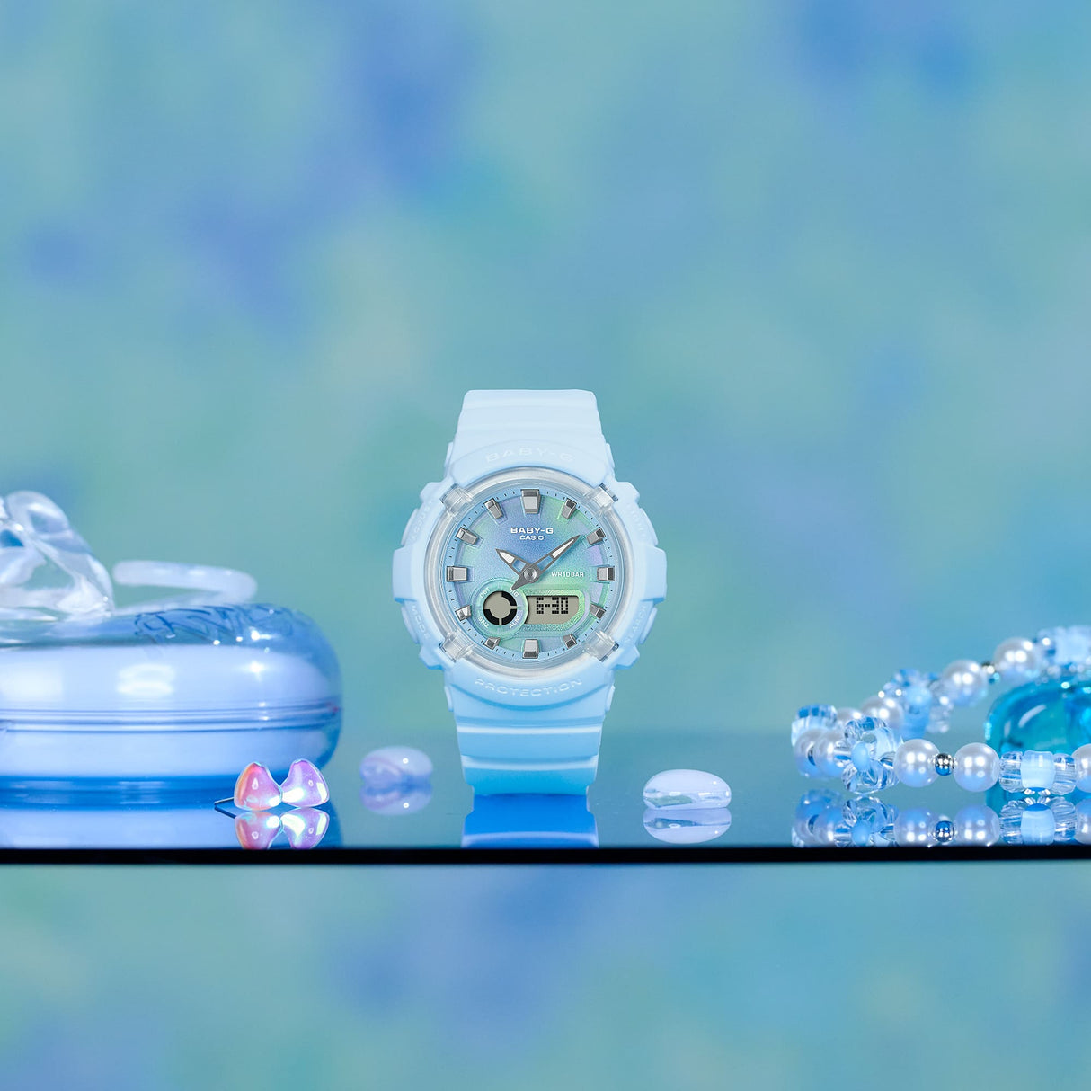 BGA-280 Baby-G Reloj para Mujer Pulsera de Caucho Doble hora