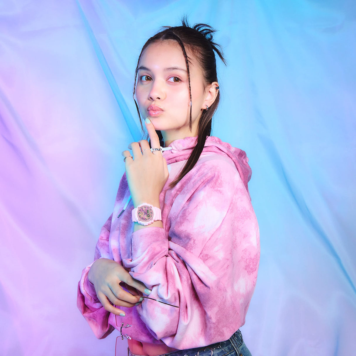 BGA-280 Baby-G Reloj para Mujer Pulsera de Caucho Doble hora