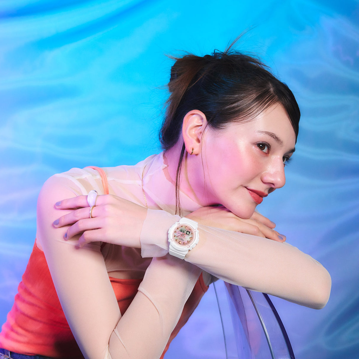 BGA-280 Baby-G Reloj para Mujer Pulsera de Caucho Doble hora