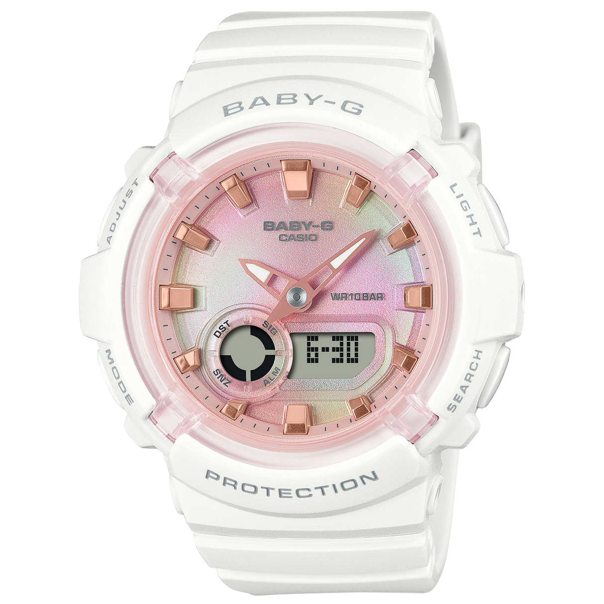 BGA-280 Baby-G Reloj para Mujer Pulsera de Caucho Doble hora
