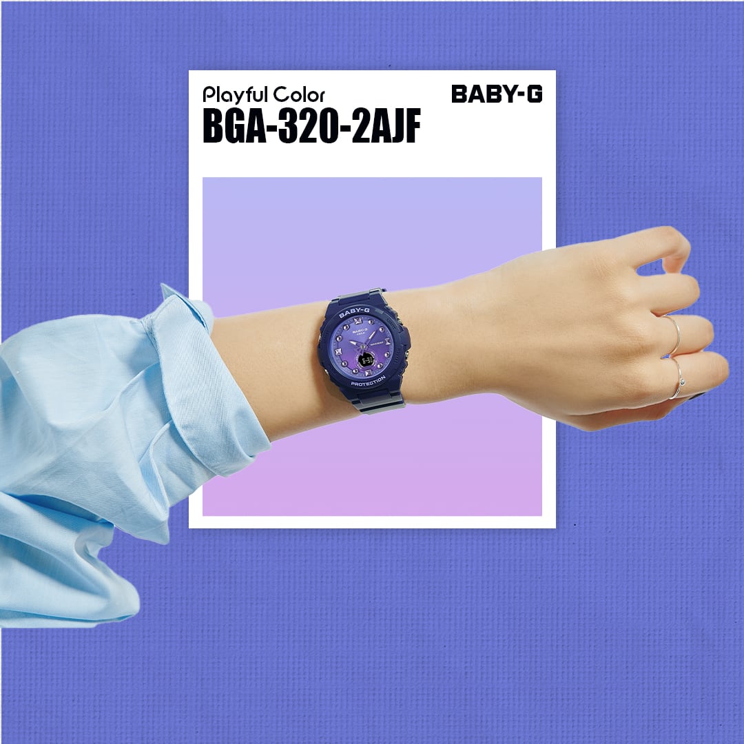 BGA-320-1A Baby-G Reloj Doble hora Pulsera de Caucho para dama