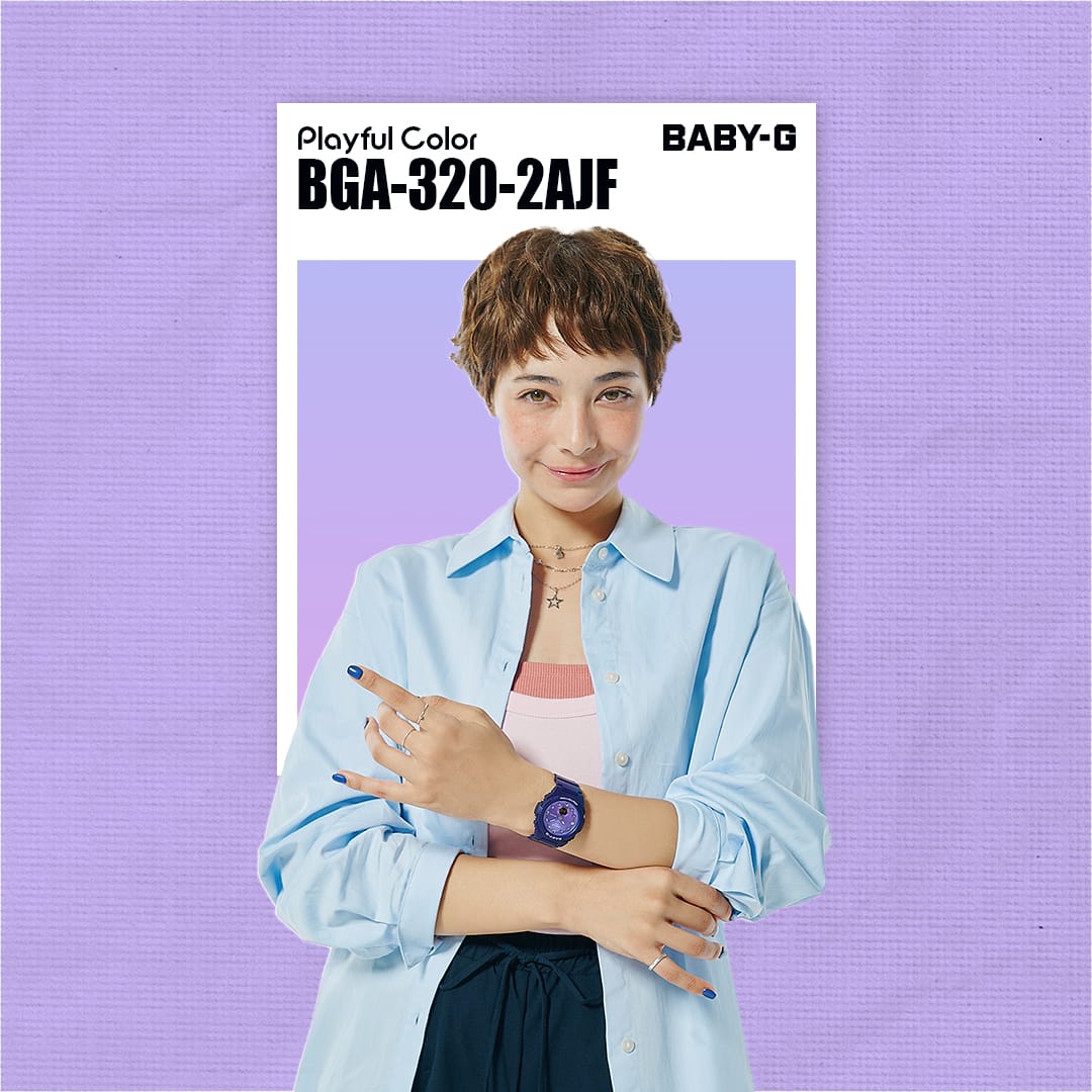 BGA-320-1A Baby-G Reloj Doble hora Pulsera de Caucho para dama
