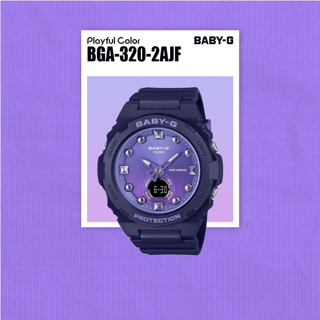 BGA-320-1A Baby-G Reloj Doble hora Pulsera de Caucho para dama