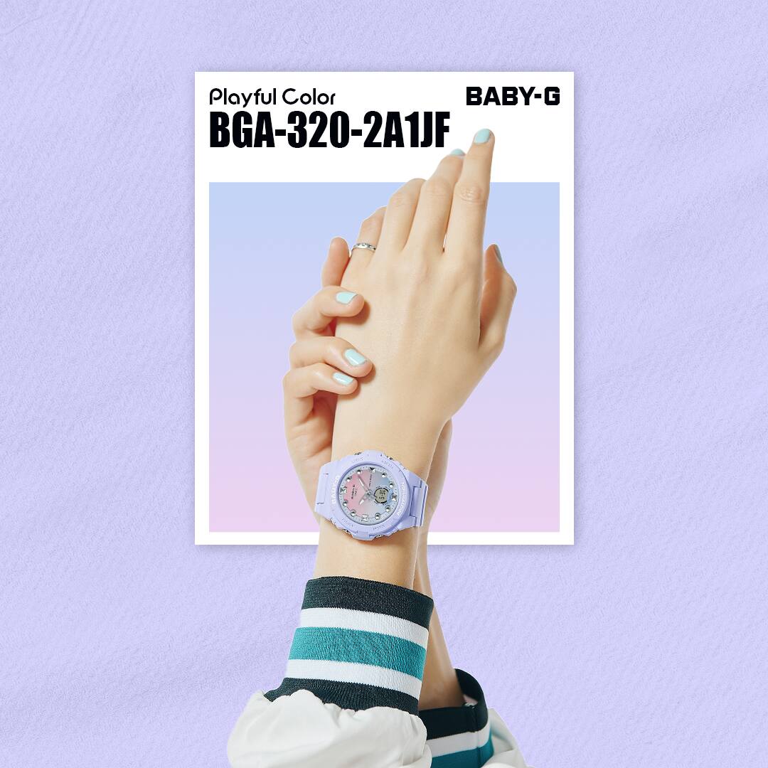 BGA-320-1A Baby-G Reloj Doble hora Pulsera de Caucho para dama