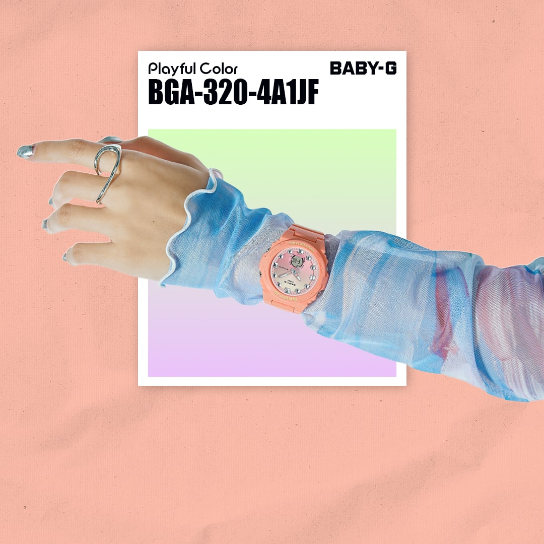 BGA-320-1A Baby-G Reloj Doble hora Pulsera de Caucho para dama