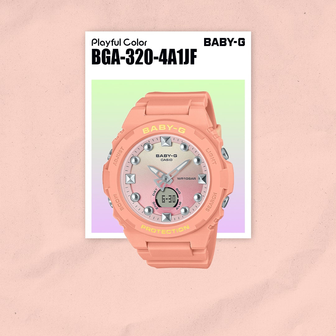 BGA-320-1A Baby-G Reloj Doble hora Pulsera de Caucho para dama