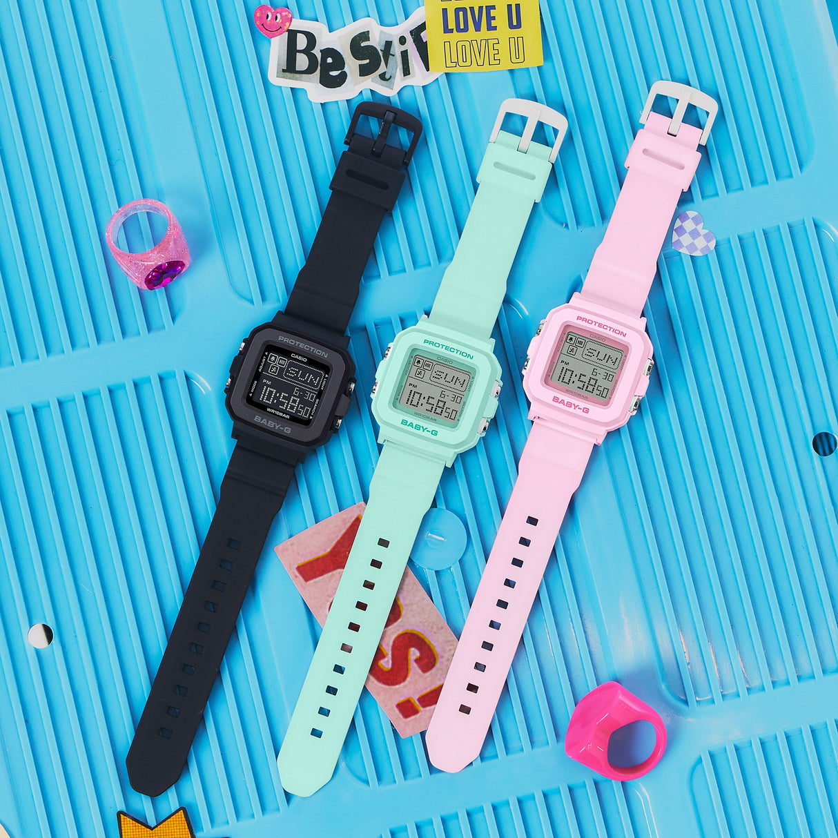BGD-10 Reloj Baby-G de dama pulsera de caucho digital