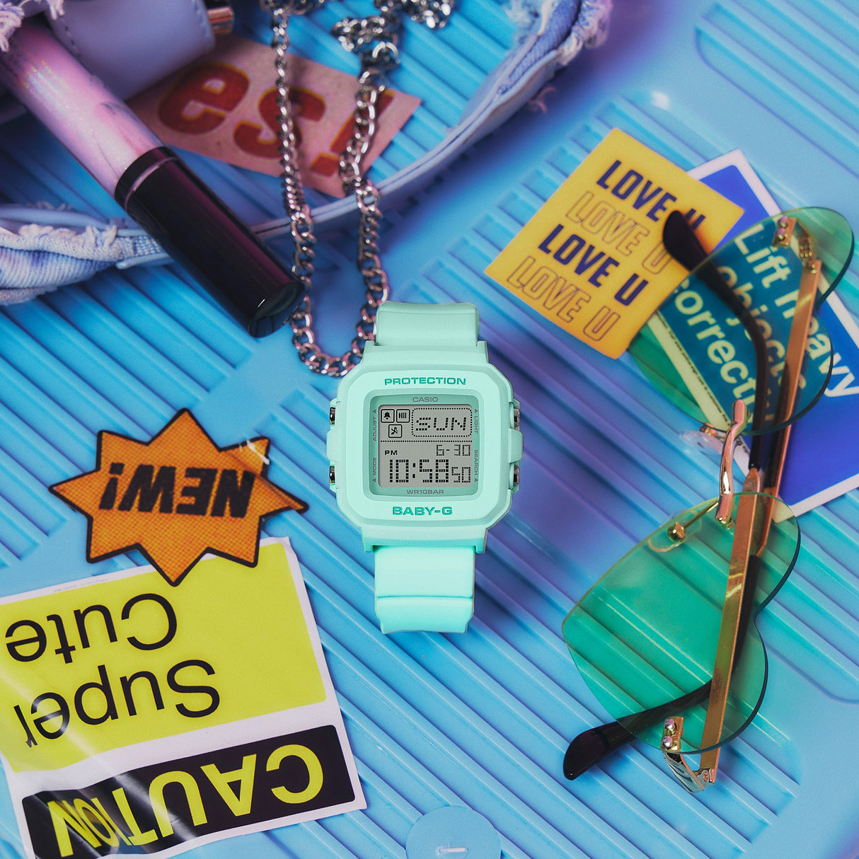 BGD-10 Reloj Baby-G de dama pulsera de caucho digital