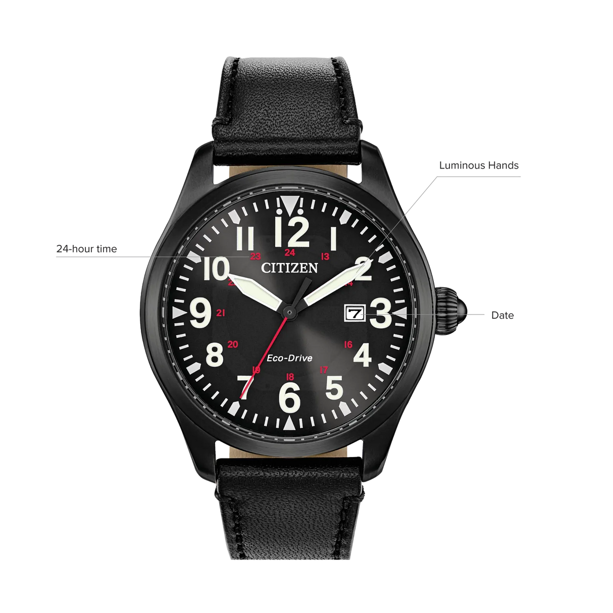 BM6835-15E Reloj Citizen Garrison de caballero pulsera de piel