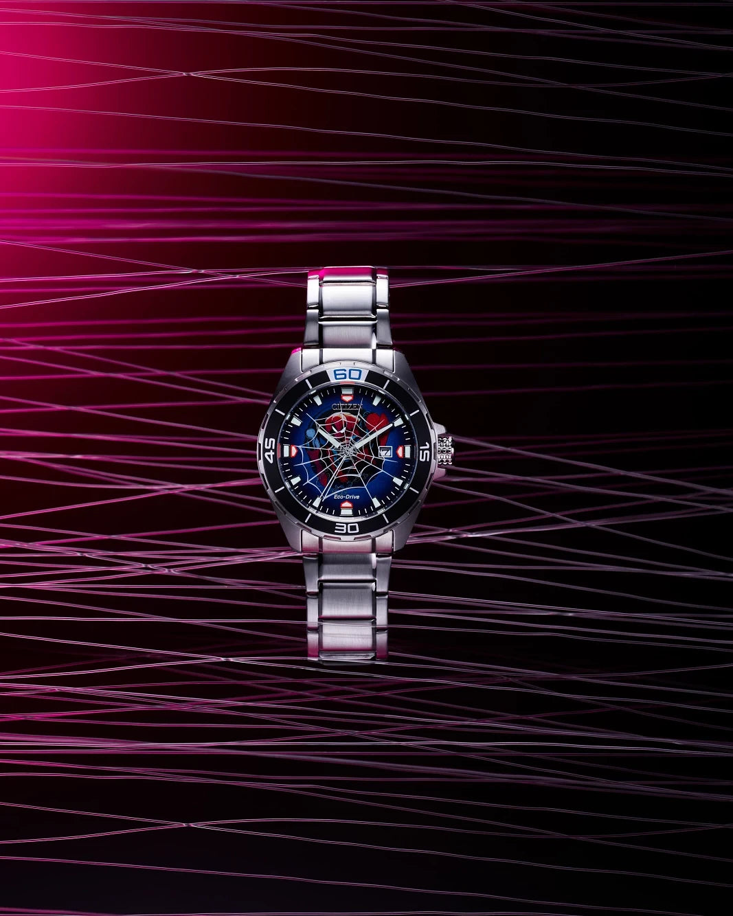 BM7610-52W Reloj Citizen Spider-Man de hombre pulsera de metal 44 mm