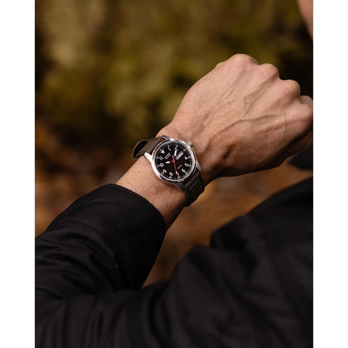 BM8180-03E Reloj Citizen Garrison de hombre pulsera de tela