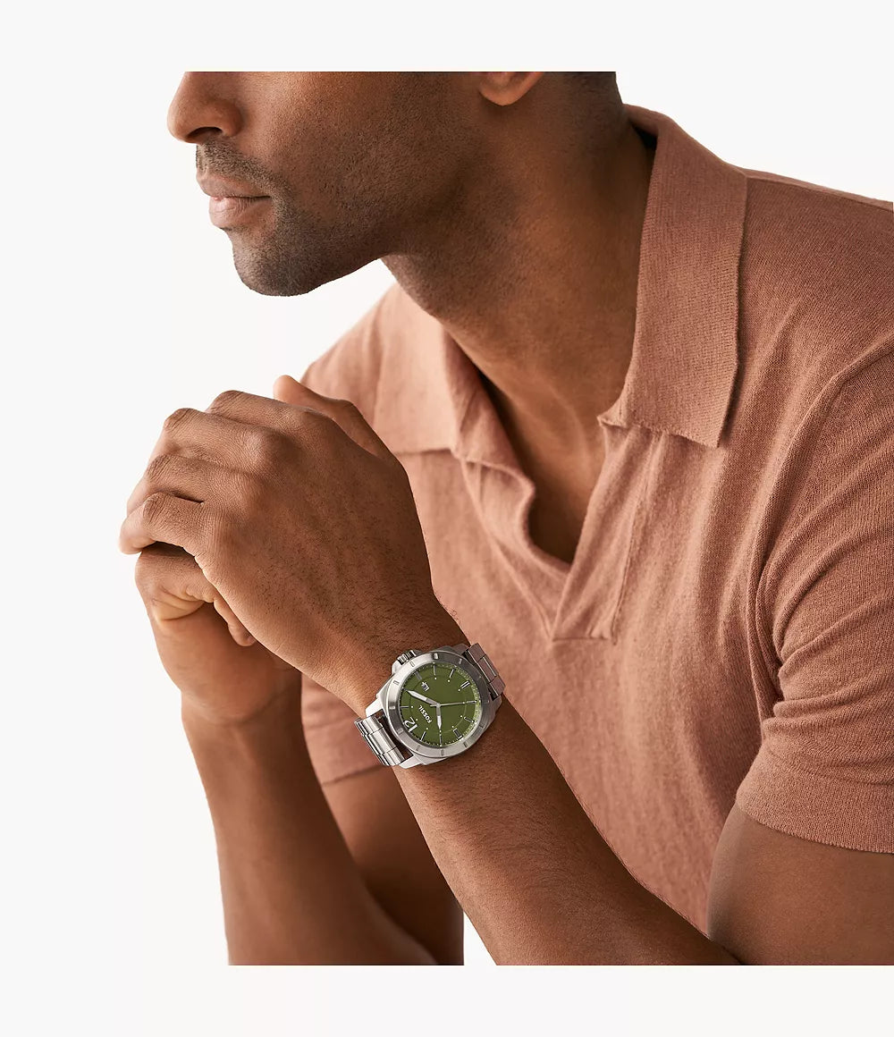 BQ2795SET Reloj Fossil Privateer de hombre pulsera de metal más pulsera de cuero 45mm