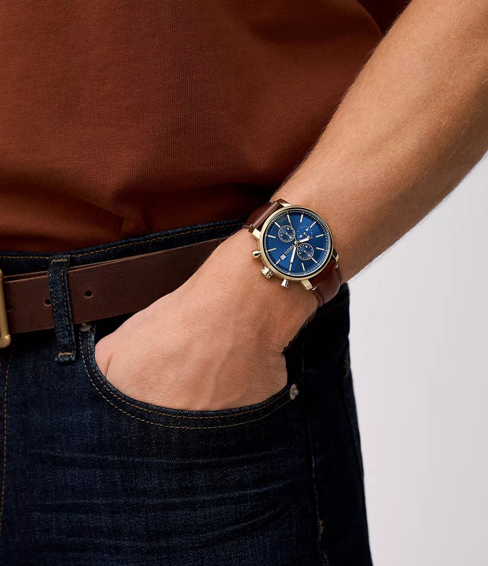 Reloj Fossil Rhett de caballero pulsera de piel