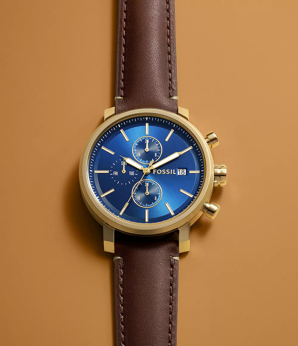 Reloj Fossil Rhett de caballero pulsera de piel