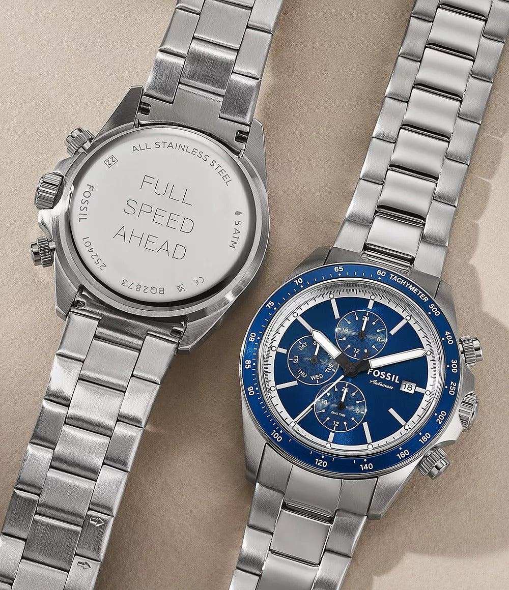 Fossil Autocross Reloj para Caballero Pulsera de Metal Análogo