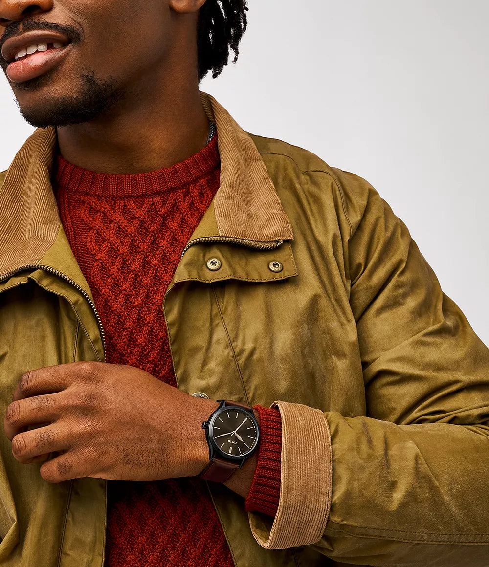 Reloj Fossil Fenmore de caballero pulsera de piel 44 mm