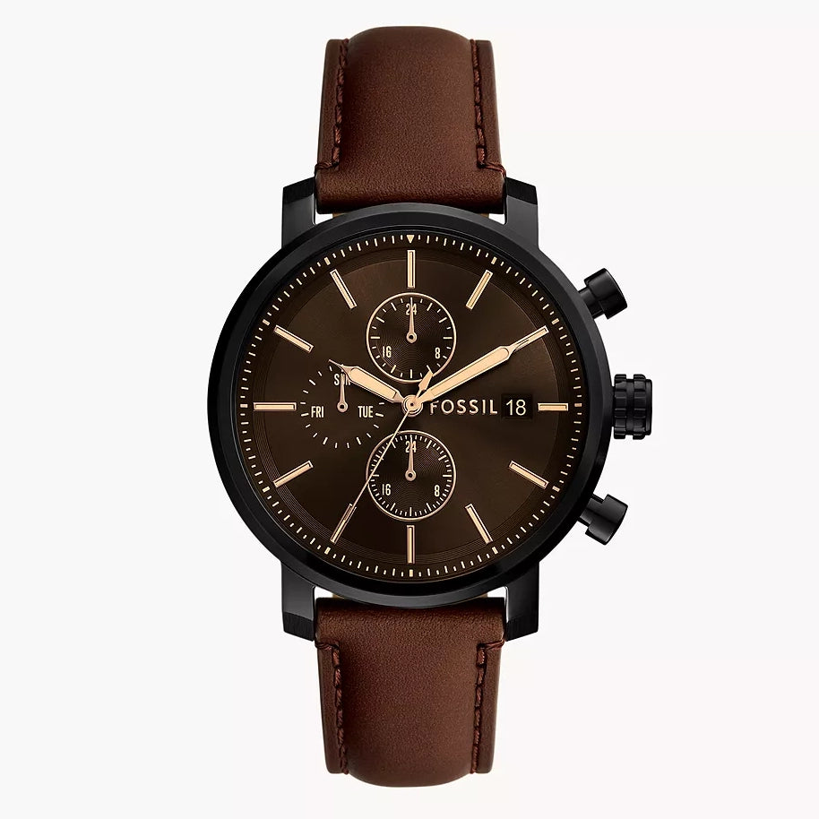 Reloj Fossil Rhett de caballero pulsera de piel