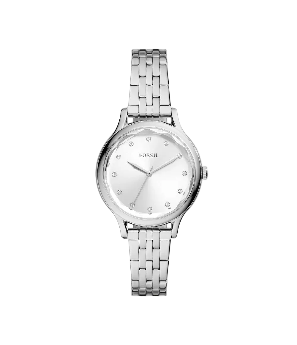 Fossil Laney Reloj Análogo para Mujer Pulsera de Metal