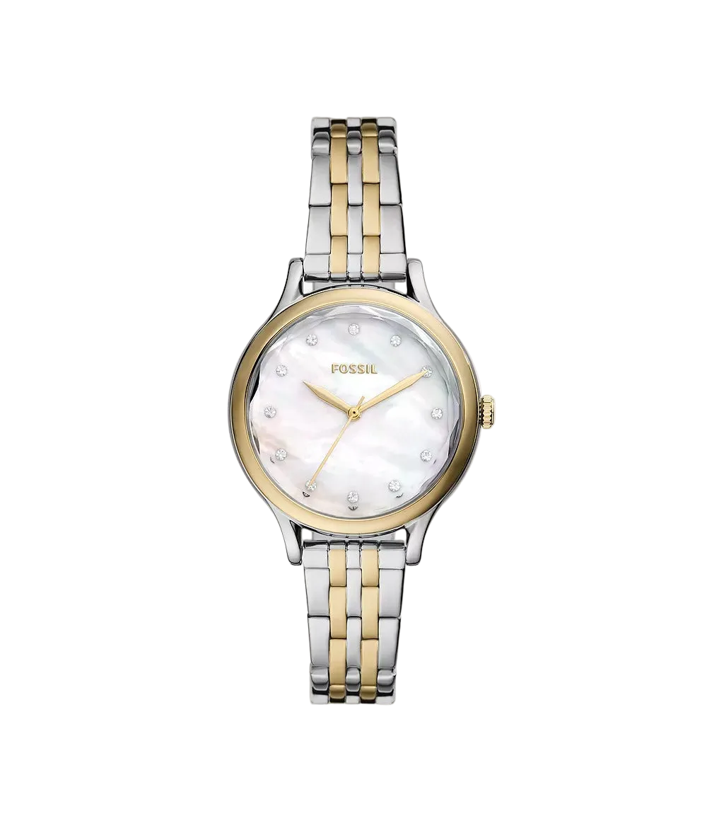 Fossil Laney Reloj Análogo para Mujer Pulsera de Metal