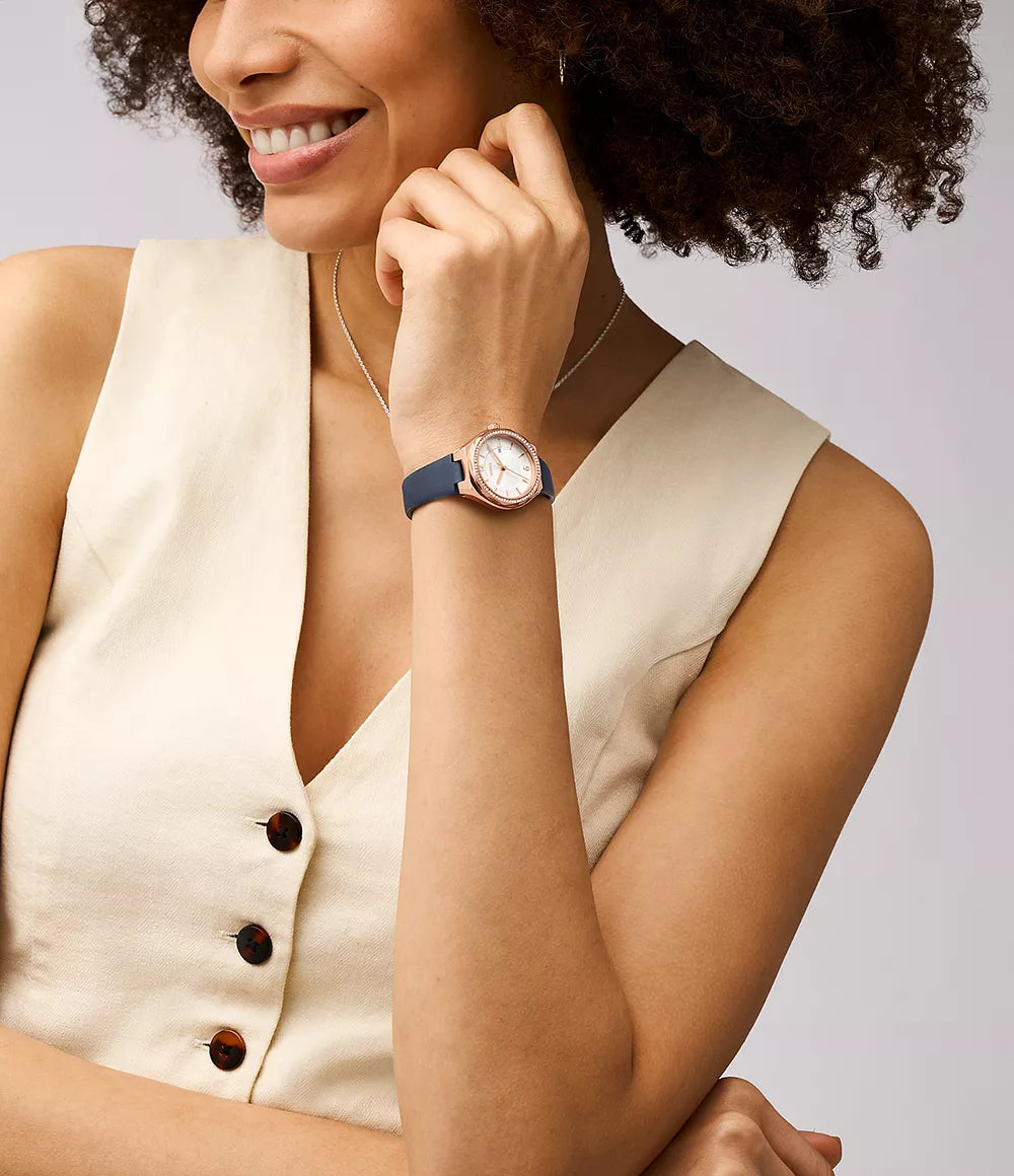 Reloj Fossil Eevie de dama banda de piel 30 mm