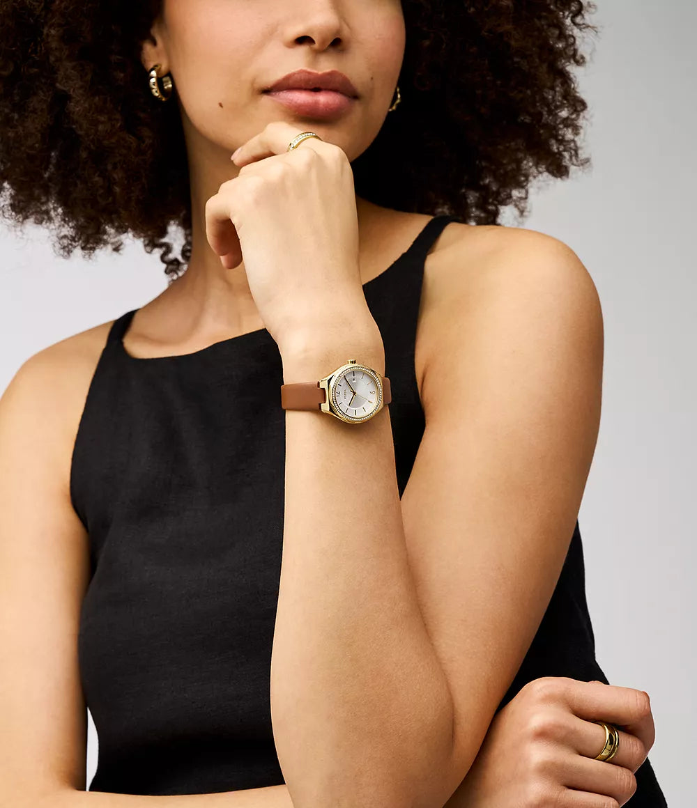 Reloj Fossil Eevie de dama banda de piel 30 mm