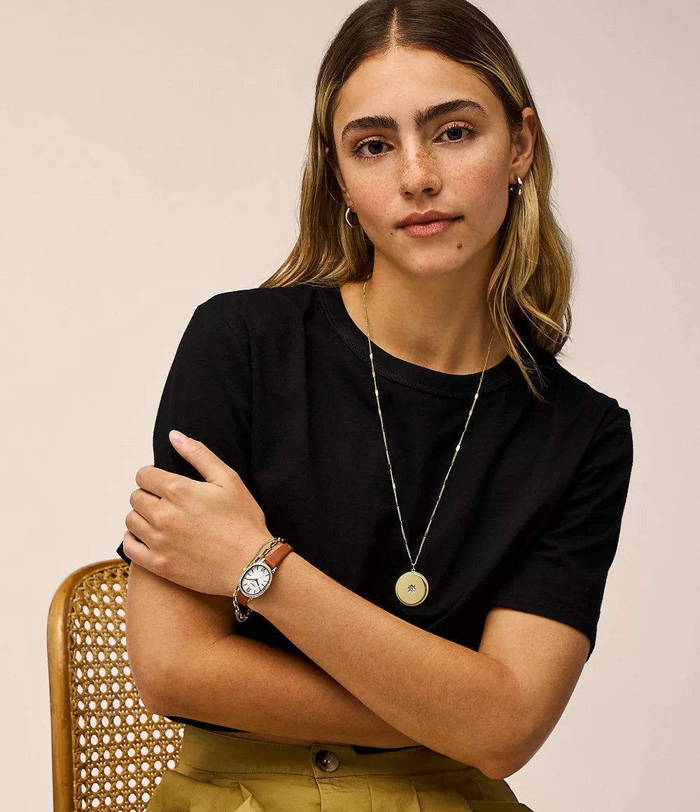 Reloj Fossil Prenny de dama pulsera de piel 23 mm