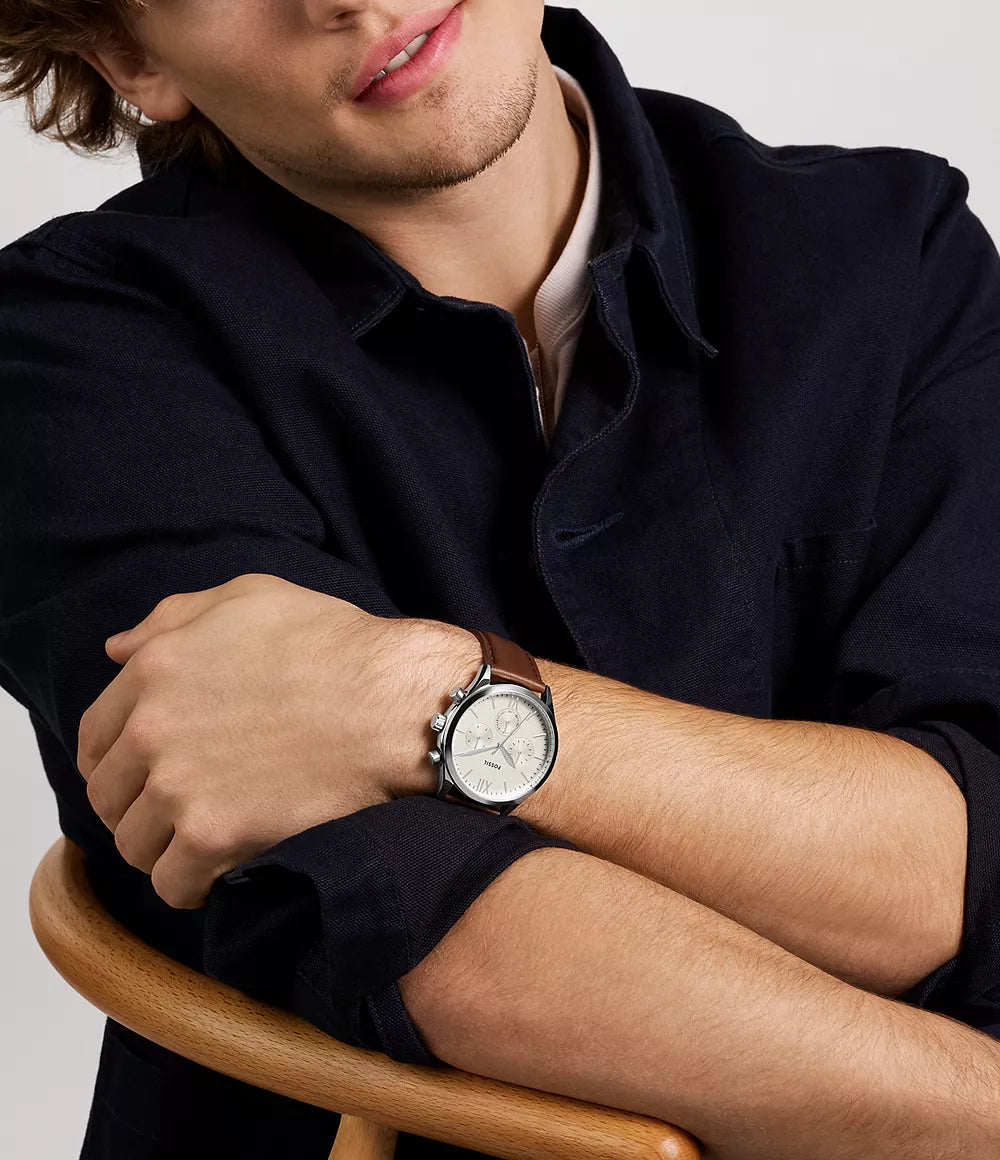 Fossil Fenmore Multifunction Reloj para Hombre Pulsera de Cuero Análogo