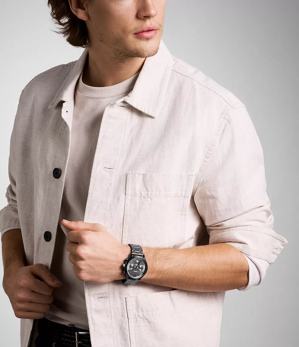 Fossil Fenmore Reloj Análogo para Hombre Pulsera de Metal
