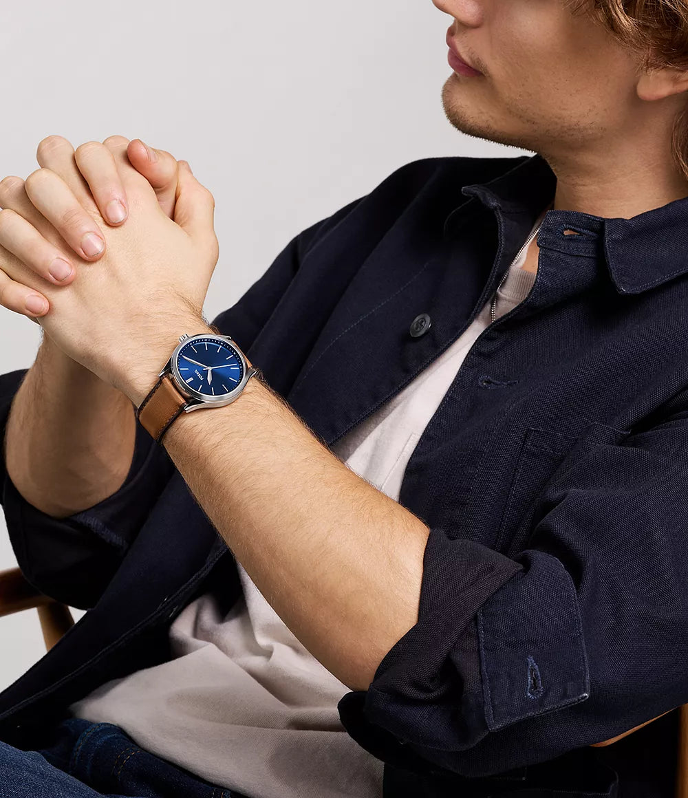 Reloj Fossil Fenmore de caballero pulsera de piel 44 mm